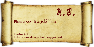 Meszko Bojána névjegykártya
